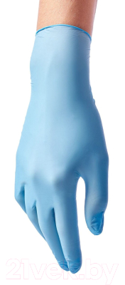 Перчатки одноразовые Benovy нитриловые неопудренные (S, голубой/100шт)