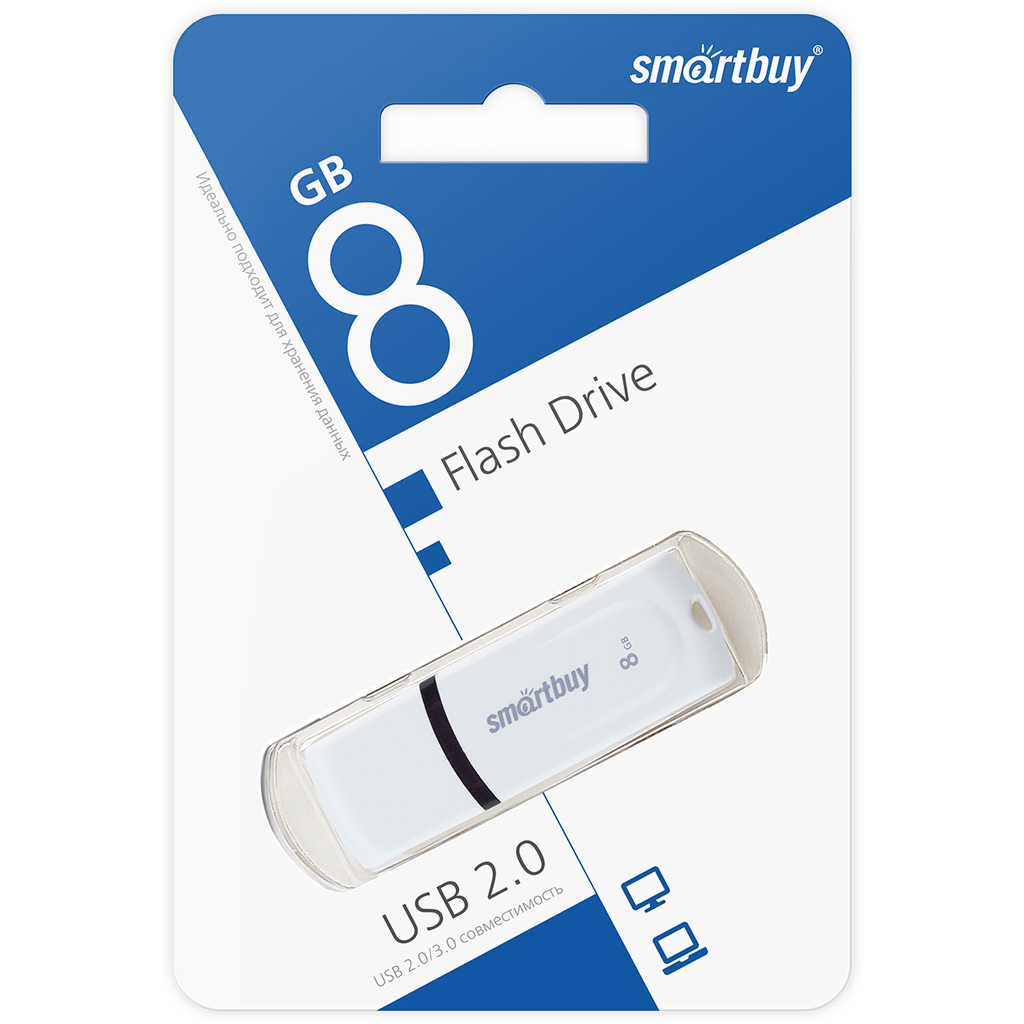 USB flash накопитель SmartBuy Paean White 8GB (SB8GBPN-W) — фото 3