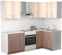 Кухонный гарнитур S-Company Клео лайт 1.2x1.8 правая (ясень шимо темный/ясень шимо светлый) - 