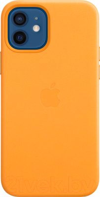 Чехол-накладка Apple Leather Case With MagSafe для iPhone 12/12Pro / MHKC3 (California Poppy)