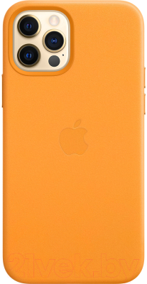 Чехол-накладка Apple Leather Case With MagSafe для iPhone 12/12Pro / MHKC3 (California Poppy)