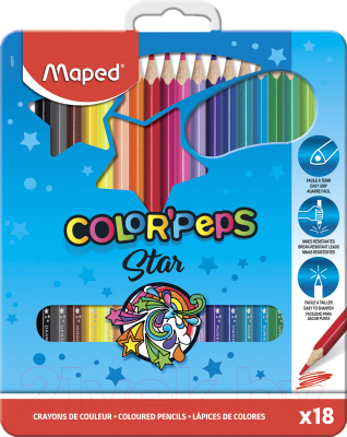 Набор цветных карандашей Maped Color Peps / 832015 (18шт)