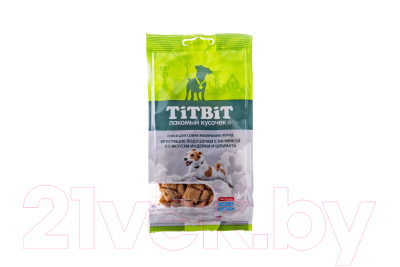 Лакомство для собак TiTBiT Хрустящие подушечки с индейкой и шпинатом / 12802 (95г)