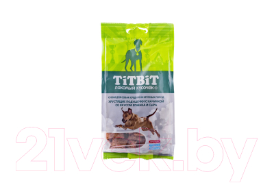 Лакомство для собак TiTBiT Хрустящие подушечки с ягненком и сыром / 12826 (95г)