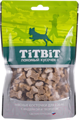 Лакомство для собак TiTBiT Косточки мясные с индейкой и творогом / 12901