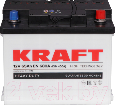 Автомобильный аккумулятор KrafT 65 R / KR65.0 (65 A/ч)