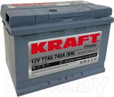 Автомобильный аккумулятор KrafT 77 R / KR77.0 (77 A/ч)