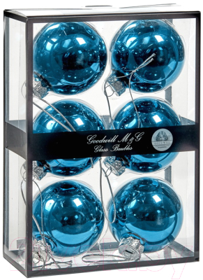 Набор шаров новогодних Goodwill UG 60027 (6шт, голубой металлик)