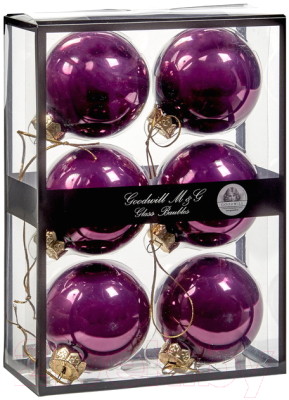 Набор шаров новогодних Goodwill UG 60019 (6шт, пурпурный)
