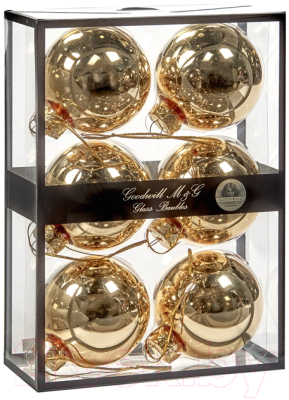 Набор шаров новогодних Goodwill UG 60000 (6шт, золотой металлик)
