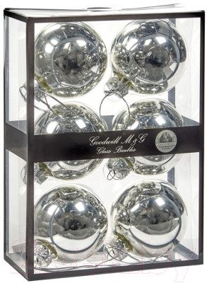 Набор шаров новогодних Goodwill UG 60015 (6шт, серебряный металлик)