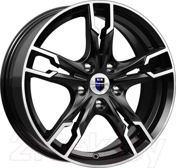 Литой диск K&K Солар (КС875) 17x7" 5x114.3мм DIA 67.1мм ET 45мм Алмаз черный
