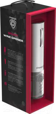 Электроштопор Prestigio Nemi Smart Wine Opener / PWO103SL (серебристый)