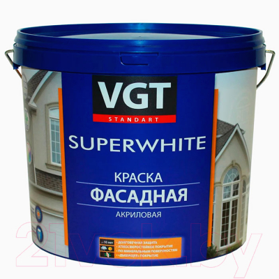 

Краска VGT, Белый, ВД-АК-1180 Фасадная