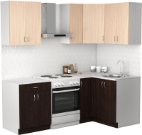Кухонный гарнитур S-Company Клео лайт 1.2x1.5 правая (венге/дуб молочный) - 