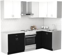 Готовая кухня S-Company Клео лайт 1.2x1.8 правая (черный/белый) - 