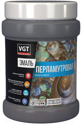 

Эмаль VGT, Белый;серебристый, ВД-АК-1179 Универсальная Перламутровая