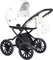 Детская универсальная коляска INDIGO Broco Eco Plus 14 2 в 1 (Be 01, белая кожа) - 