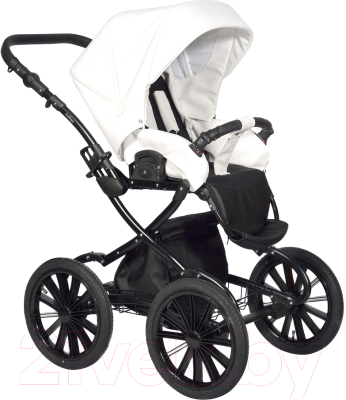 Детская универсальная коляска INDIGO Broco Eco Plus 14 2 в 1 (Be 01, белая кожа)