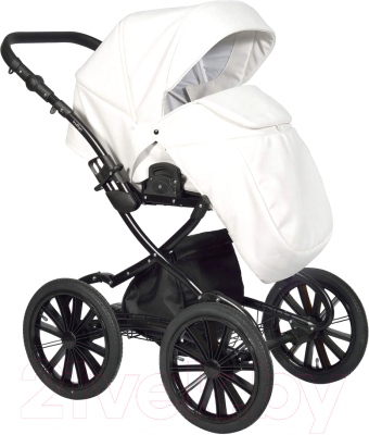 Детская универсальная коляска INDIGO Broco Eco Plus 14 2 в 1 (Be 01, белая кожа)