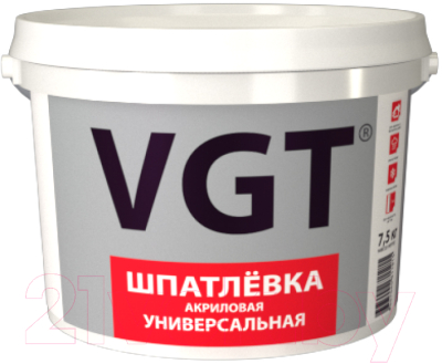 Шпатлевка готовая VGT Универсальная для наружных и внутренних работ (3.6кг)