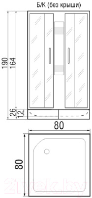 Душевая кабина RIVER Neva 80/26 МТ Б/К 