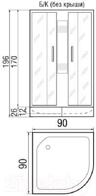 Душевая кабина RIVER Lena 90/26 МТ Б/К