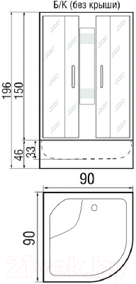 Душевая кабина RIVER Amur 90/46 МТ Б/К