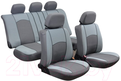 Комплект чехлов для сидений AVG Модель 2 / 204101 (11 предметов, темно-серый/светло-серый)