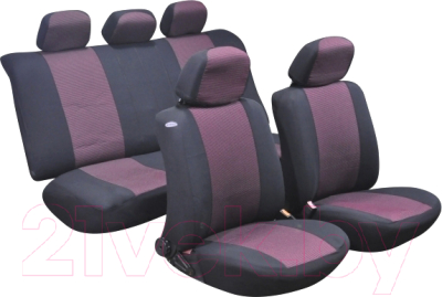 Комплект чехлов для сидений AVG Модель 3 / 204104 (11 предметов, черный/красный)