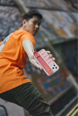 Чехол-накладка Skinarma Kotoba Strap для iPhone 12 mini (красный)