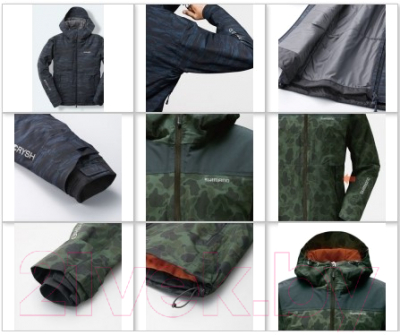Куртка для охоты и рыбалки Shimano RB-04JS Dryshield / 59YRB04JS68 (EU-L/JP-LL, черный камуфляж)