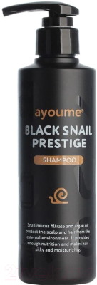 Шампунь для волос Ayoume Black Snail Prestige Shampoo с муцином улитки (240мл)