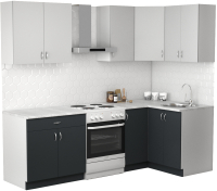 Кухонный гарнитур S-Company Клео лайт 1.2x1.8 правая (антрацит/стальной серый) - 