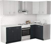 Готовая кухня S-Company Клео лайт 1.2x1.9 правая (антрацит/стальной серый) - 