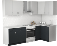 Кухонный гарнитур S-Company Клео лайт 1.2x2.0 правая (антрацит/стальной серый) - 