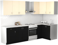 Кухонный гарнитур S-Company Клео лайт 1.2x2.3 правая (черный/песочный) - 