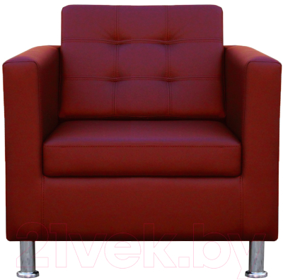 Кресло мягкое Brioli Дилли клетка (L16/вишневый)