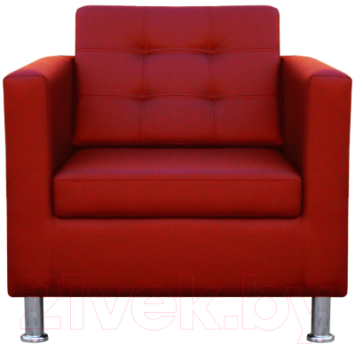 Кресло мягкое Brioli Дилли клетка (L19/красный)