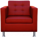 Кресло мягкое Brioli Дилли клетка (L19/красный) - 