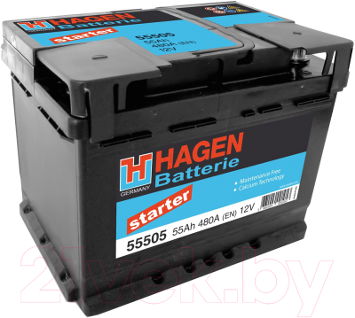 Автомобильный аккумулятор Hagen R+ / 55505 (55 А/ч)