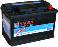 

Автомобильный аккумулятор Hagen, R+ / 57016