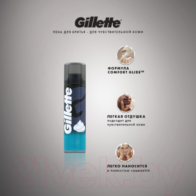 Пена для бритья Gillette Для чувствительной кожи (200мл)