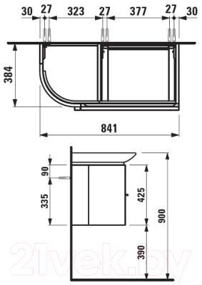 Тумба под умывальник Laufen Case for Palace 4015320754631 (белый)