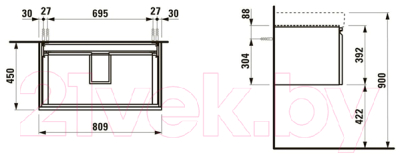 Тумба под умывальник Laufen Pro S 835020964231 (венге)