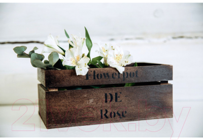 Ящик для хранения Grifeldecor Flowerpot De Rose / BZ171-2С110 (коричневый)