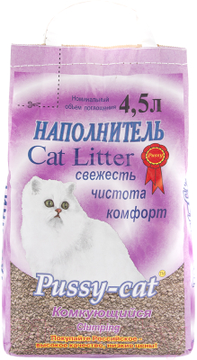 Наполнитель для туалета Pussy-cat Комкующийся (4.5л)