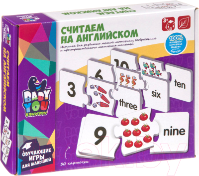 Развивающая игра Bondibon Пазл. Считаем на английском / ВВ3932