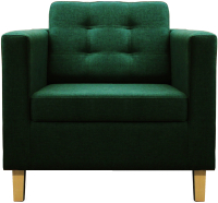 Кресло мягкое Brioli Дилли клетка Д (J8/темно-зеленый/опоры светлые) - 