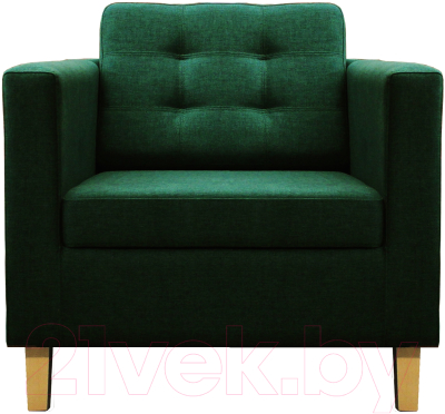 Кресло мягкое Brioli Дилли клетка Д (J8/темно-зеленый/опоры светлые)